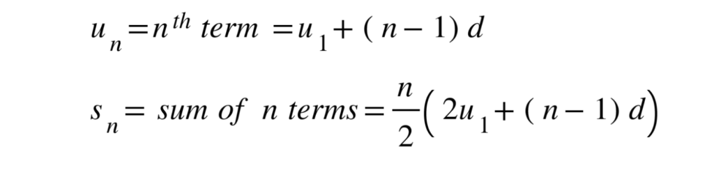 Arithmetic: +/− common difference