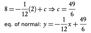 Finding the linear function of the normal