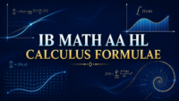 IB Math AA HL calculus formulae diagram showing limits, integration, differential equations and Maclaurin series