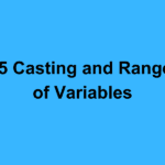 1.5 Casting and Ranges of Variables