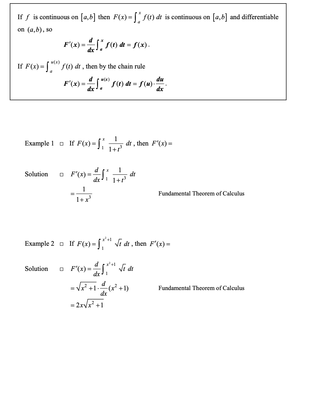 Fundamental Theorem of Calculus Part 1 - Top Study Guide | RevisionTown