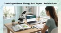 Cambridge O Level Biology past papers and revision materials with microscope and textbooks – RevisionTown