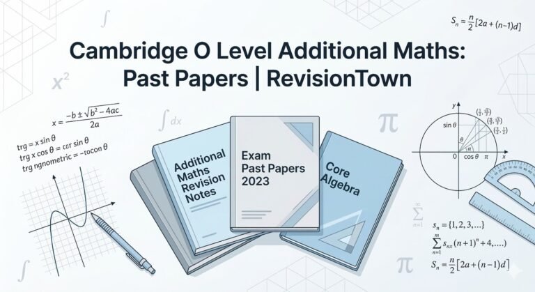Cambridge O Level Additional Maths past papers and study resources designed by RevisionTown for exam preparation