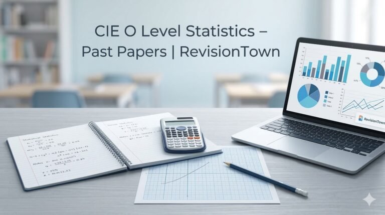CIE O Level Statistics past papers and revision resources banner by RevisionTown