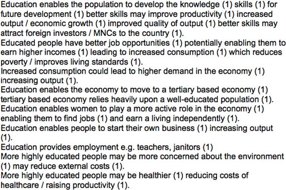 Economics Notes Section B questions