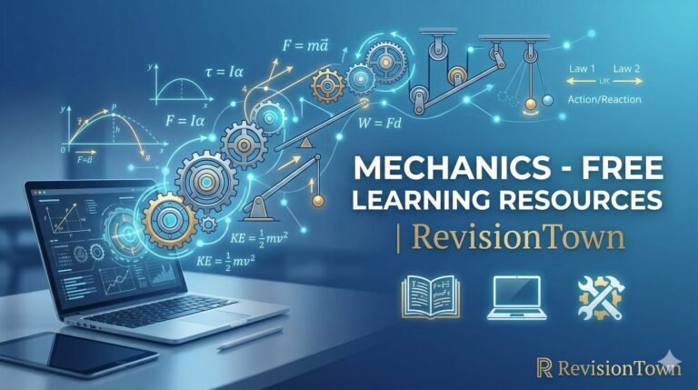 Mechanics free learning resources at RevisionTown: gears, equations, study tools