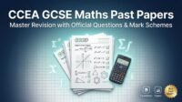 CCEA GCSE Maths past papers revision guide with exam sheets, equations, and mark schemes for effective study.