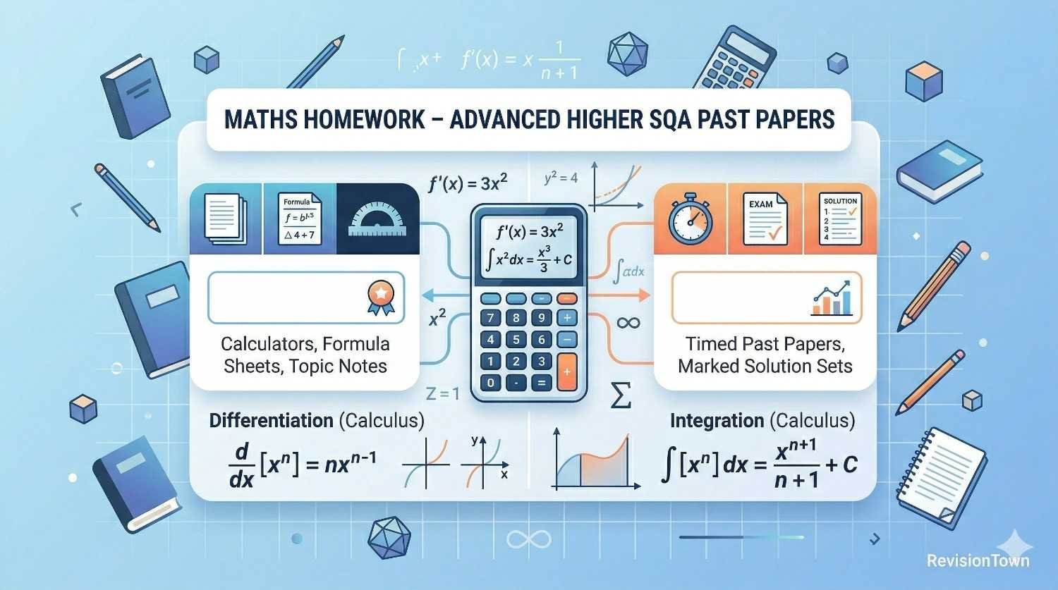 Advanced Higher Maths Homework using SQA past papers for exam revision on RevisionTown