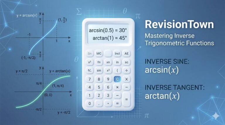 Arcsin(x) Calculator and Inverse Sine and Tangent Function Graph — Math Tool by RevisionTown