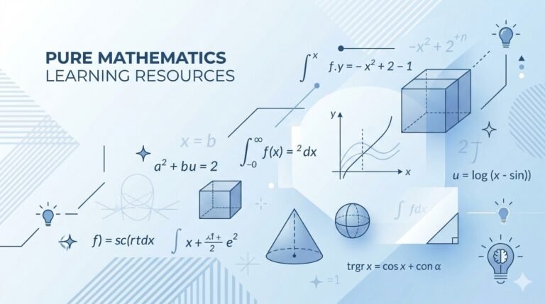 Year 13 Pure Mathematics free learning resources and revision materials – educational banner by RevisionTown