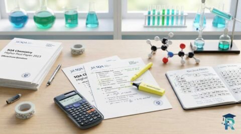 Chemistry Homework & Revision with SQA Past Papers at RevisionTown study desk