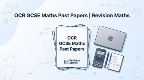 OCR GCSE Maths past papers and revision maths study banner for students preparing for OCR Mathematics exams.