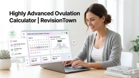 Highly advanced ovulation calculator dashboard showing fertile window and cycle tracking for women’s health