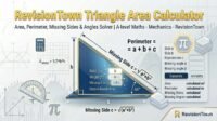 Triangle Area Calculator by RevisionTown - Perimeter, Missing Sides & Angles Solver