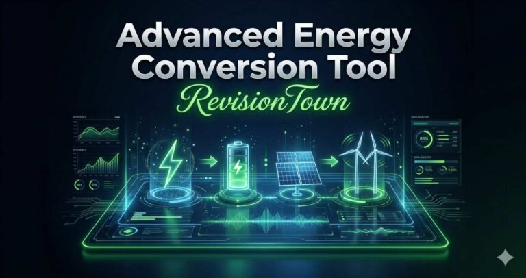 Advanced Energy Conversion Tool interface by RevisionTown, showing efficient energy transformation visuals.