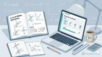 “Featured image for A Level Maths Mechanics revision guide on RevisionTown showing a study desk with textbook, notes, and equations.”
