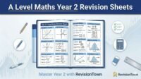A Level Maths Year 2 revision sheets workbook from RevisionTown.