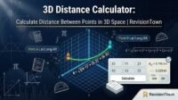 3D distance calculator showing distance between points in 3D space on RevisionTown