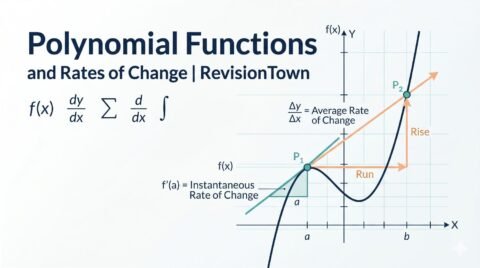 Polynomial function graph showing rates of change with smooth curve and slope markers.