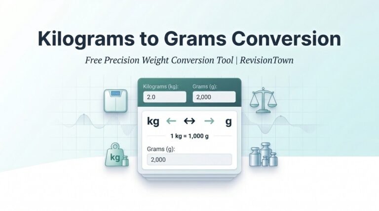 Kilograms to grams conversion chart showing 1 kg equals 1000 grams with visual diagram for easy learning