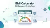 BMI calculator interface showing height and weight input with body mass index result chart for health assessment