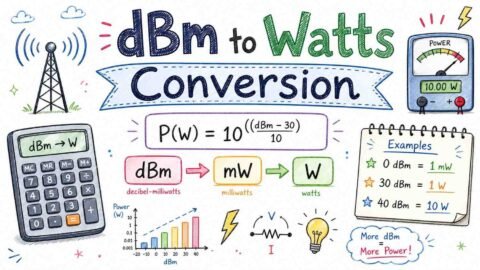 dBm to watts conversion chart and formula | RevisionTown technical guide
