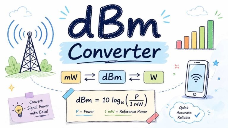 Professional dBm to mW converter calculator interface by RevisionTown blog