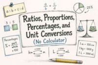 Ratios proportions percentages and unit conversions explained visually without calculator for students