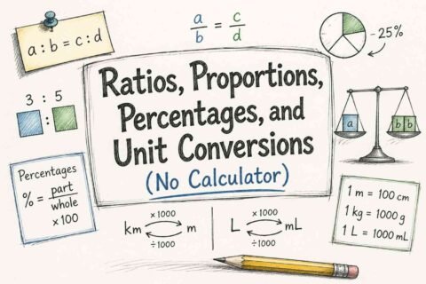 Ratios proportions percentages and unit conversions explained visually without calculator for students