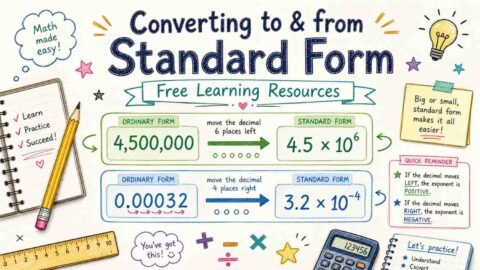 Converting to and from standard form explained with examples scientific notation math learning RevisionTown