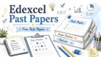Edexcel past papers free download on laptop screen RevisionTown revision resources
