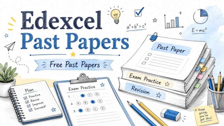 Edexcel past papers free download on laptop screen RevisionTown revision resources