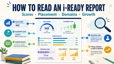 How to read an i-Ready report: scale score, placement, domains, percentile and growth