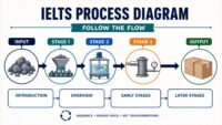 IELTS process diagram step-by-step answer structure and flow stages