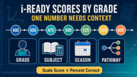 i-Ready scores 400 to 600 shown with grade, subject, season, and pathway context