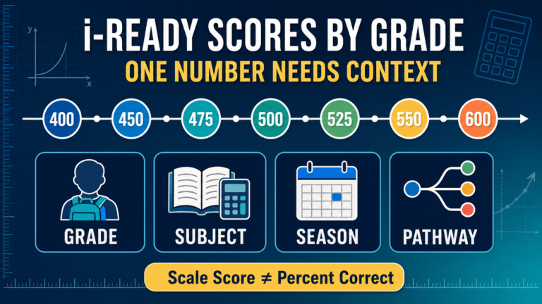 i-Ready scores 400 to 600 shown with grade, subject, season, and pathway context