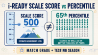 i-Ready scale score compared with percentile rank using an achievement ruler and 100-student peer group