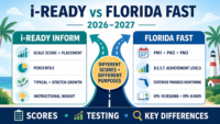 i-Ready Inform vs Florida FAST comparison showing scores, testing windows, achievement levels, growth and key differences
