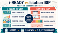 i-Ready Inform vs Istation ISIP comparison showing scale scores, ability scores, testing frequency, percentiles and growth