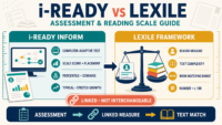 i-Ready Inform vs Lexile comparison showing adaptive assessment scores, linked reading measures and text matching