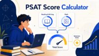 Student using a PSAT score calculator that combines Reading and Writing and Math into a total score and Selection Index