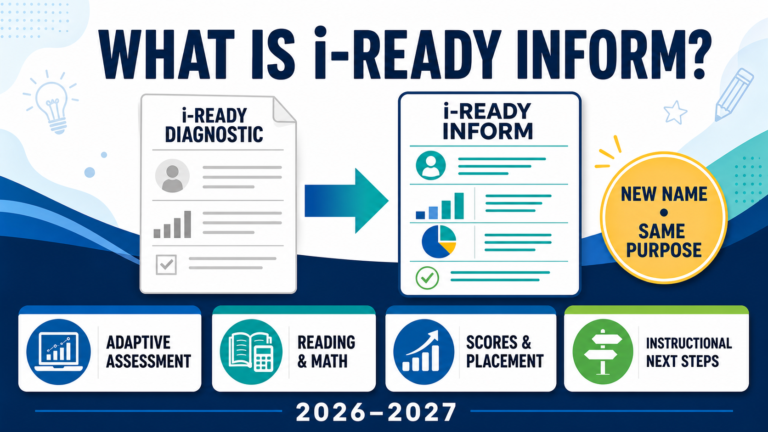 i-Ready Diagnostic changing to i-Ready Inform with adaptive assessment, scores, placement, and instructional next steps