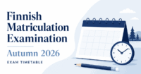 Finnish Matriculation Examination Autumn 2026 exam timetable